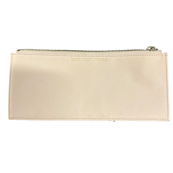 Ted Baker London Pale Beige Zip Pouch Clutch Bag Go On Treat Yourself - Picture 1 of 5